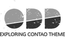 Graues ODD-Logo mit "Exploring Contao Theme".